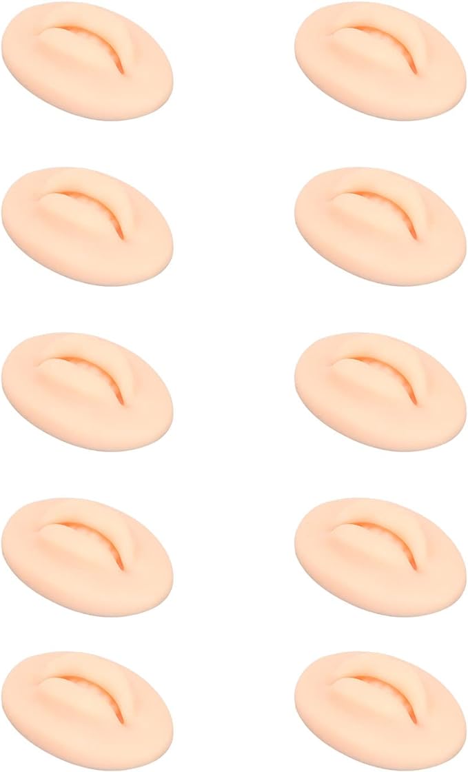 Silicone Lip Model,10 Pcs Tattoo Practice Lips,No Blacking,Easy to Color,For Lip Tattoo Practice(Light Skin Color) - NewNest Australia