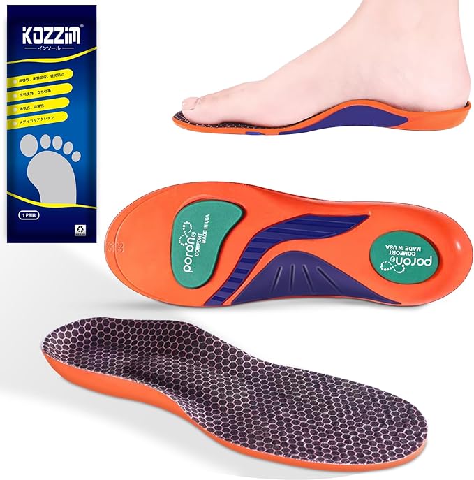 Kozzim Sports Insole, Shock Absorption, Standing Work, Insole, Upgraded Version, Arch Support Insole, Comfort, Antibacterial, Deodorizing, Daily Life (10.4 - 10.6 inches (26.5 - 27 cm) - NewNest Australia
