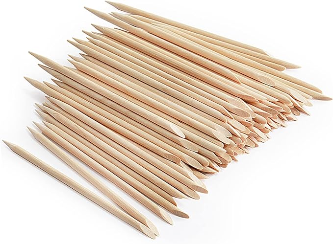 LIKENNY Orange Wood Stick Wooden Nail Stick Nail Pusher Nail Tool Multi-functional Easy Cuticle Treatment Tool for Nail Tools (Approx. 50 Pieces Wooden) - NewNest Australia