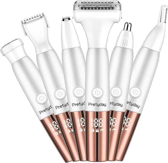 Women's Shaver, 2024 Innovation Model, Supervised by a Hair Removal Expert, Vio Shaver, 6-in-1, Eyebrow & Nose Hair Cutter, Electric Shaver, LED Display, Electric Display, Electric Type, Rapid - NewNest Australia