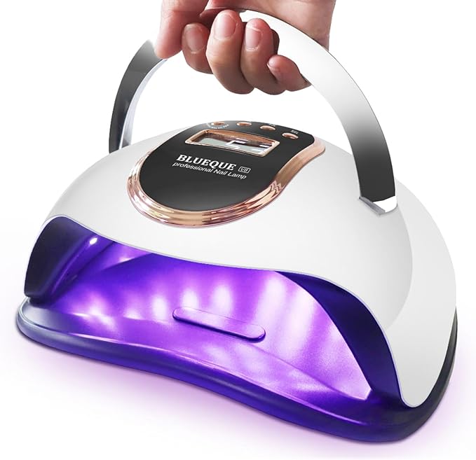Gel Nail Light, LED & UV Nail Lamp, 168W High Output, 4 Timer Settings, Compatible with All Gel Nails, Smart Sensor, Large Space, Portable Design, Quickly Cures Fingers, Japanese Instruction Manual - NewNest Australia