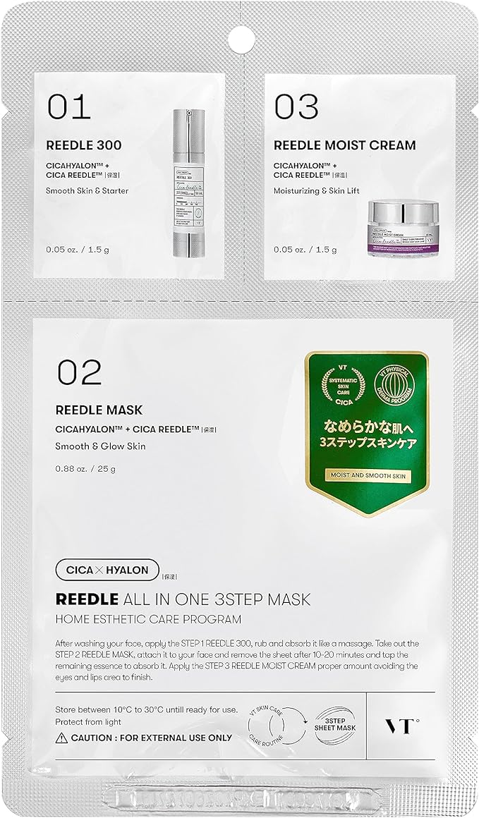 VTCOSMETICS All-in-One 3-Step Mask, Introduction Liquid, Sheet Mask, Beauty Serum, Cream, Pores, Skin Care, Korean Cosmetics (Redle) - NewNest Australia