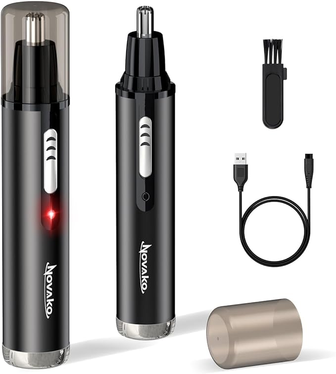 Nose Hair Cutter, Electric Cutter, Small, 2-in-1, USB Rechargeable, Ear Shaving, Washable, Portable, Cordless, Low Noise, Nose Hair Cutter, Cleaning Brush Included, Unisex, Gift, Japanese Instruction - NewNest Australia