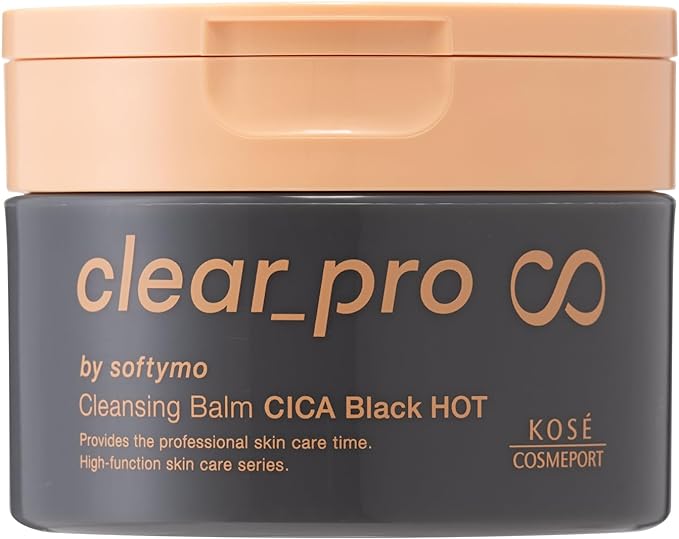 KOSE Softymo Clear Pro Cleansing Balm, CICA, Blackhead Pore Heads, Square Plug Care, Black Hot, 3.2 oz (90 g) - NewNest Australia