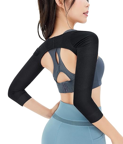 CtriLady Shoulder Supporter Arm Supporter Shapewear for Women Upper Arm Compression Compression Belt Upper Arm Shaper Stretchable (Black, M) - NewNest Australia