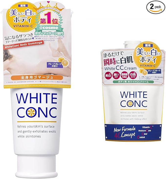 Medicated White Conch Body Gomage CII + Medicated White Conch Whitening CC Cream CII, 7.1 oz (200 g) - NewNest Australia