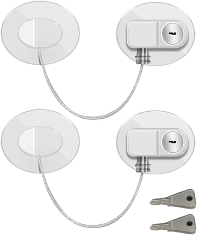G-MODELL Door Refrigerator Lock Key Retrofit Door Lock Child Lock Double Sided Adhesive Set of 2 - NewNest Australia