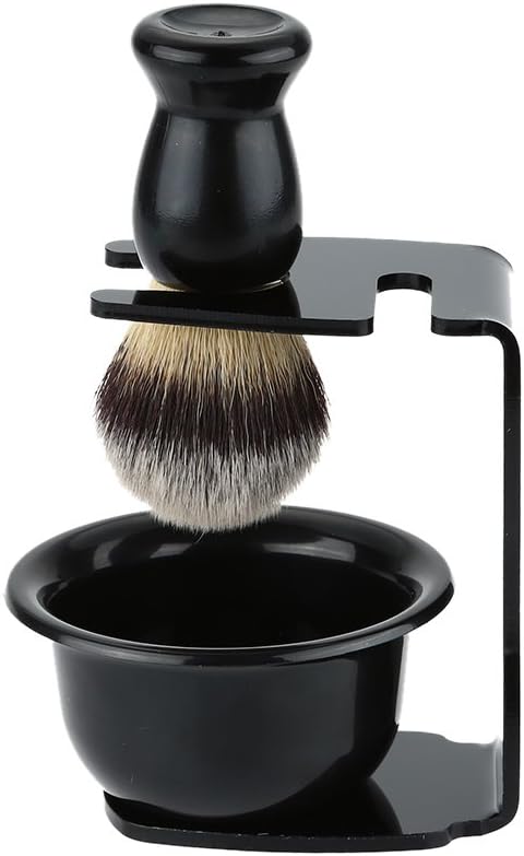 Shave Brush Kit 3 in 1 Modern Design Acrylic Shaving Set Frame Basic Shaving Soap Bowl Hair Shaving Brush Shaving Razor Shave Clean - NewNest Australia