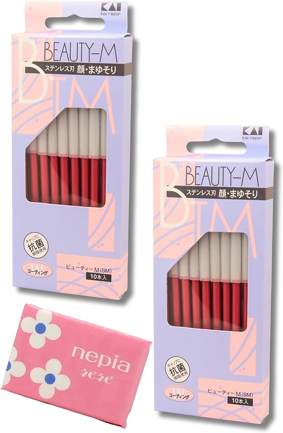 Beauty M Kai Razor, 10 Pieces, Pink, For Face and Eyebrows [Set of 2] - NewNest Australia
