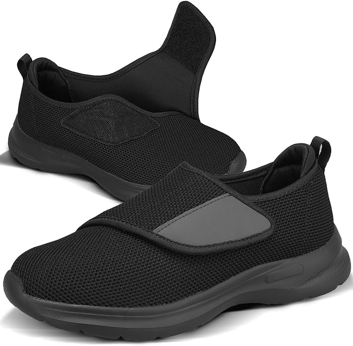 [JIAFO] Nursing Care Shoes, Men's, Women's, Slip-on Sneakers, Opening, Facilities, 3E Wide, For Hospitals, Fashionable Nursing Shoes, Fall Prevention, Ultra Lightweight, Anti-Slip, Breathable, Black - NewNest Australia