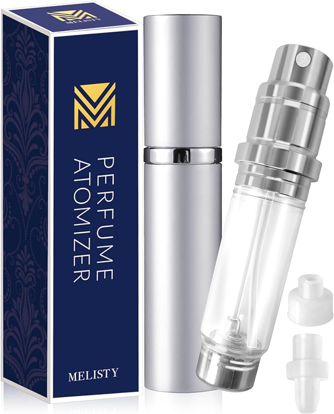 MELISTY Atomizer Perfume Portable Container [Compatible with Most Perfume Bottles] Leak-proof, Multi-layered Structure, 0.2 fl oz (5 ml) "Quick Charge Function for One-Touch Replenishment", Bottom - NewNest Australia