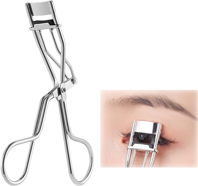 Partial Viewer, Eyelash Curler, Eyelash Curler, Includes 3 Replacement Rubber, Popular, Long Lasting, Easy to Use, Portable, Durable, Stainless Steel, Women's, Silver - NewNest Australia