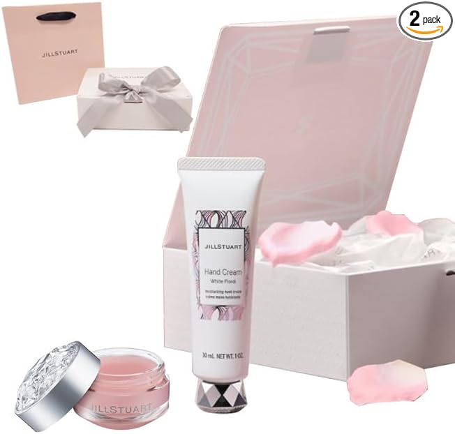 JILL STUART JILL STUART Lip Balm (Rosies) & Hand Cream (White Floral) Set, Cosmetics, Birthday, Present, Shopper Included, Gift Box Included - NewNest Australia