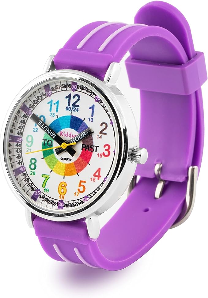 Kiddus English Educational Watch, Children's Educational Watch, From Spain, Overseas Hit, Analog, Quartz, Waterproof, Progress Celebration, Graduation Gift, Stylish, Kids, Boys, Girls, purple - NewNest Australia