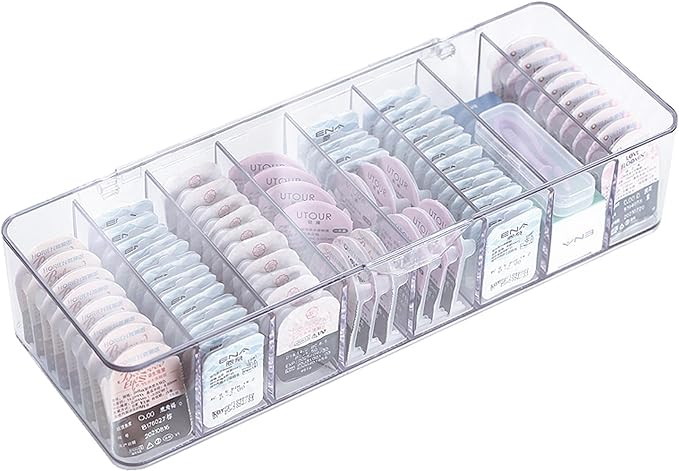 Contact Storage Case with Lid, 8 Columns, Includes Dividers, Storage, Acrylic, Clear, Transparent Box, Color Control, One Day, Cosmetics, Small Storage, Large Capacity, Anime Goods, Miscellaneous - NewNest Australia