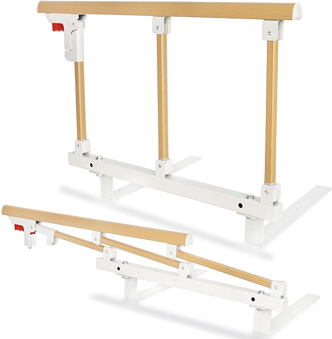 BQKOZFIN Bed Guard, Foldable, Side Rail for Nursing Care, Bed Fence, Fall Prevention, Width 37.8 inches (96 cm) - NewNest Australia