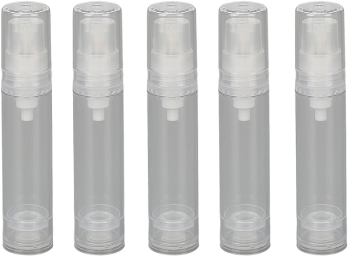 Lotion Pump Bottles 5pcs 10ml Empty Refillable Eye Cream Pump Bottles Skincare Lotion Container Bottles Travel Portable Cosmetic Containers Push Down Pump Dispenser for Gel Serum - NewNest Australia