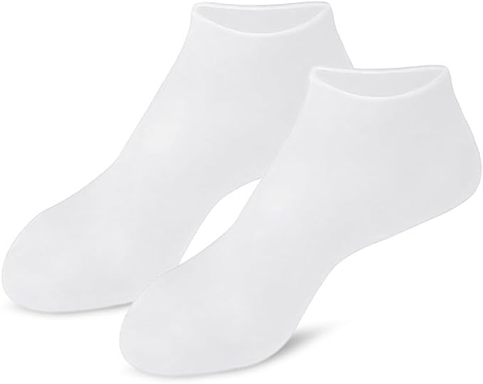 Silicone Socks, Moisturizing Gel Socks, Heel Care, Socks, Moisturizing, Exfoliating Care, Prevents Cracks, Prevention, Protection, Pain Relief, Stretch, Cracking, Cracking, Unisex, White - NewNest Australia
