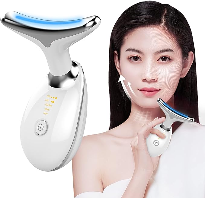 Hellojoy Facial Lift-Up, 3 Modes, Multi-Purpose, Ultrasonic Vibration, Ems, Low Current Induction, LED Light Esthetics, Thermal Care, Multi-functional, Neck Care, Facial Care, Convenient to Carry, For - NewNest Australia
