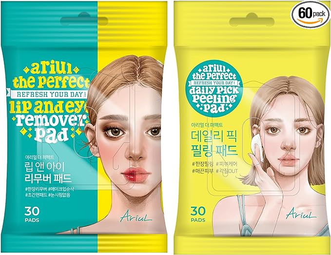 Ariul AriuL_2 Types Set (1 each), Lip and Eye Remover, 30 Peeling Pads, LDK Beauty A Rated - NewNest Australia