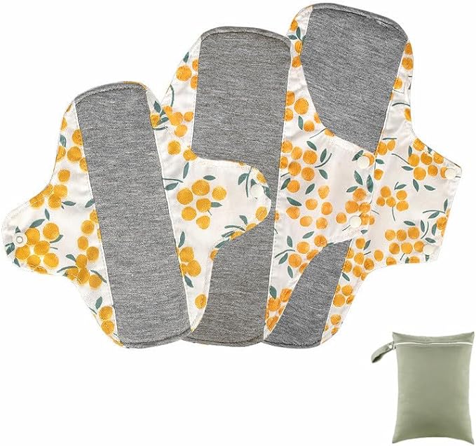 WEEOATAR Cloth Liner, Cloth Napkins, Set of 3, Napkins with Snaps Included, Liner, Everyday Use, 100% Cotton, Washable, Reusable Cloth, Napkins, Sanitary Napkins, Sanitary Supplies, Storage Bag - NewNest Australia