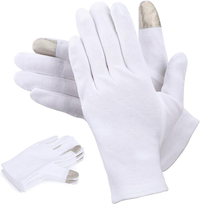 Segbeauty Hand Treatment Gloves, Hand Protection, 12 Pieces, Hand Care, Night Gloves, Night Gloves, Cotton Gloves, Skin-friendly, Moisturizing Care, Heat Retention, Rough Hands, Smartphone Compatible, - NewNest Australia