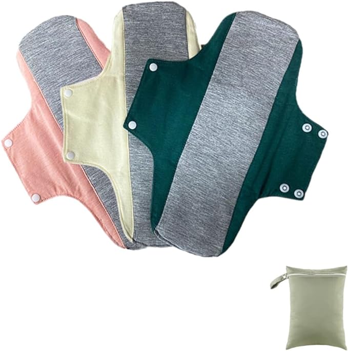 DEEYOTA Cloth Napkins, Menstrual Liner, Cotton, Snap Included, Reusable, Set of 3, 100% Cotton, Panty Liner, Washable, Waterproof Cloth, Sanitary Napkins, Sanitary Supplies, Storage Bag Included - NewNest Australia