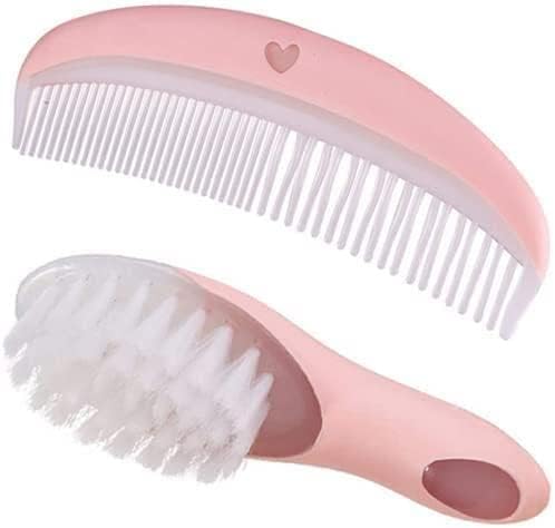 Baby Brush Comb, Cute, Pink, Hair Brush, Comb, Infant, Newborn, Baby, Hair Care, Scalp Massage, Baby Shower, Gift, Set of 2 - NewNest Australia