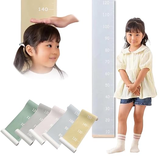 Height Meter, Wall Mounted, Measuring Instrument, Kids, Writable with Pen, Stylish, Scandinavian Wood, Made of Pine Wood, 5 Colors, Measuring 6.6 ft (2 m) (Green) - NewNest Australia