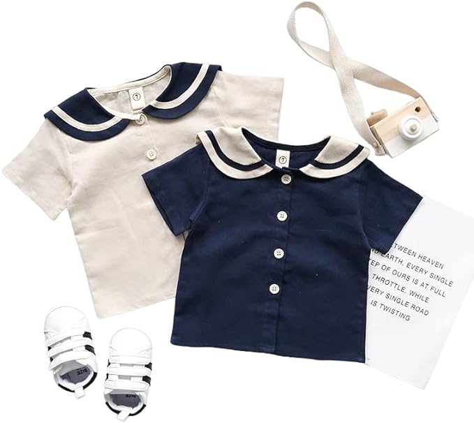 Mercurius Baby Clothes, Kids Sailor, Marine Setup, Top and Bottom Set, Boys and Girls, Children's Clothes, Uniform, Children, 90, 100, 110, 120, 130, 140 - NewNest Australia