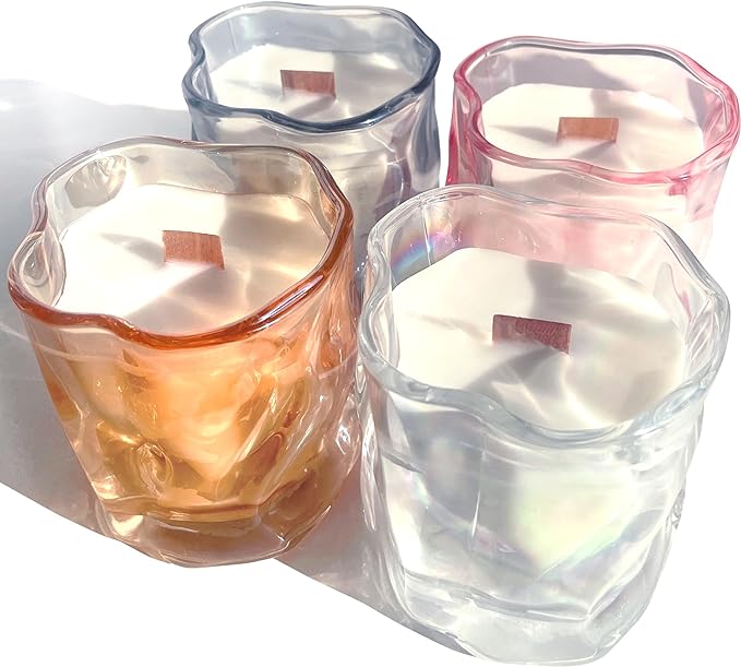 dadaz Scented Candles Wood Wick Four Seasons Scented Candle Set of 4 Gift Box Four Seasons Candles - NewNest Australia