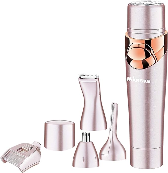 Women's Shaver, Electric Shaver, Nose Hair Cutter, Shaver, Female Eyebrow Shaver, Face Shaver, Unwanted Hair Treatment, Interchangeable Head, Epilator, USB Rechargeable, 4 in 1 Multi-functional, Full - NewNest Australia