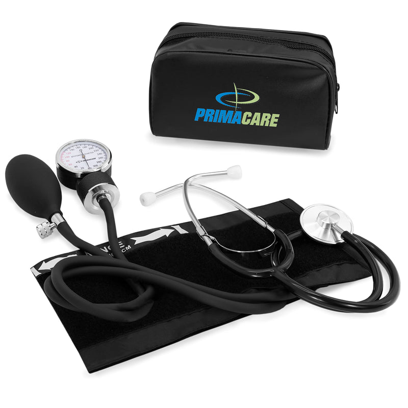 Primacare DS-9197-BL Professional Classic Series Manual Adult size Blood Pressure Kit, Emergency Bp kit with Stethoscope and Portable Leatherette Case, Nylon Cuff, Blue - NewNest Australia