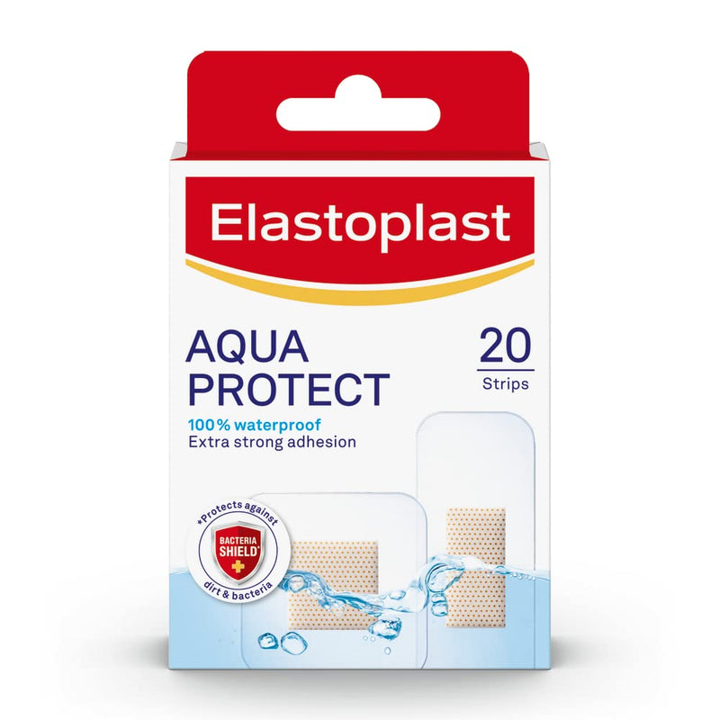 Elastoplast Aqua Protect Plasters (20 Pieces), 100% Waterproof, Ideal for Washing, Showering, Bathing and Swimming, Strong Adhesion, Flexible and Breathable , Clear - NewNest Australia