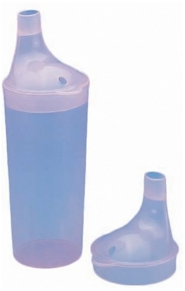 Drinking/Feeding Cup with 2 Spouts and Straw Holes. Small/Narrow Spout allows for drinking Liquids, Larger/Wider Spout for more Solid or Blended Food. Easy to hold and use. Reduces risk of Spillage. - NewNest Australia