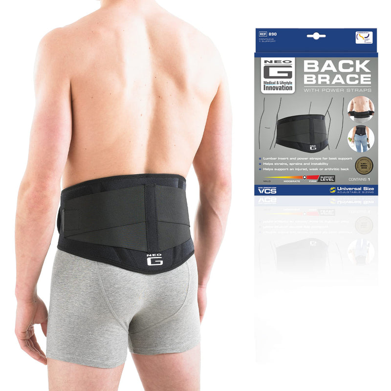 Neo-G Back Support with Power Straps – Back Brace for Lower Back Pain Relief, Muscle Spasm, Sprains, Tired Muscles, Arthritis, Recovery - Adjustable Compression Back Belt - Class 1 Medical Device - NewNest Australia