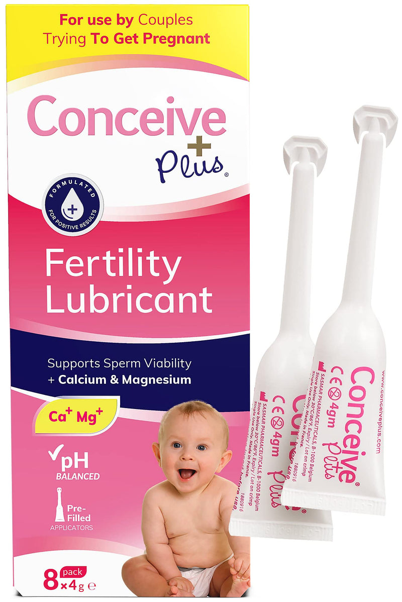 CONCEIVE PLUS Fertility Lubricant for Women – TTC Baby Lube -Calcium + Magnesium Ions - pH Balance Vaginal Moisturizer - 8x4g Pre filled Applicator - NewNest Australia