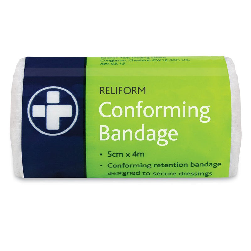 Reliform White, Soft, Comfortable, And High Absorbency Conforming Retention Bandage Designed To Secure Dressing And Wounds. First Aid Bandages For Wound Covering - (5cm X 4m ) Pack Of 10 - NewNest Australia