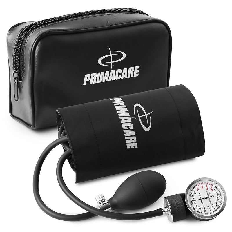 Primacare DS-9193 Classic Series Large Adult Size Professional Blood Pressure Kit with Aneroid Sphygmomanometer, Latex Free Inflation System BP Kit with Nylon Cuff, Black Single - NewNest Australia