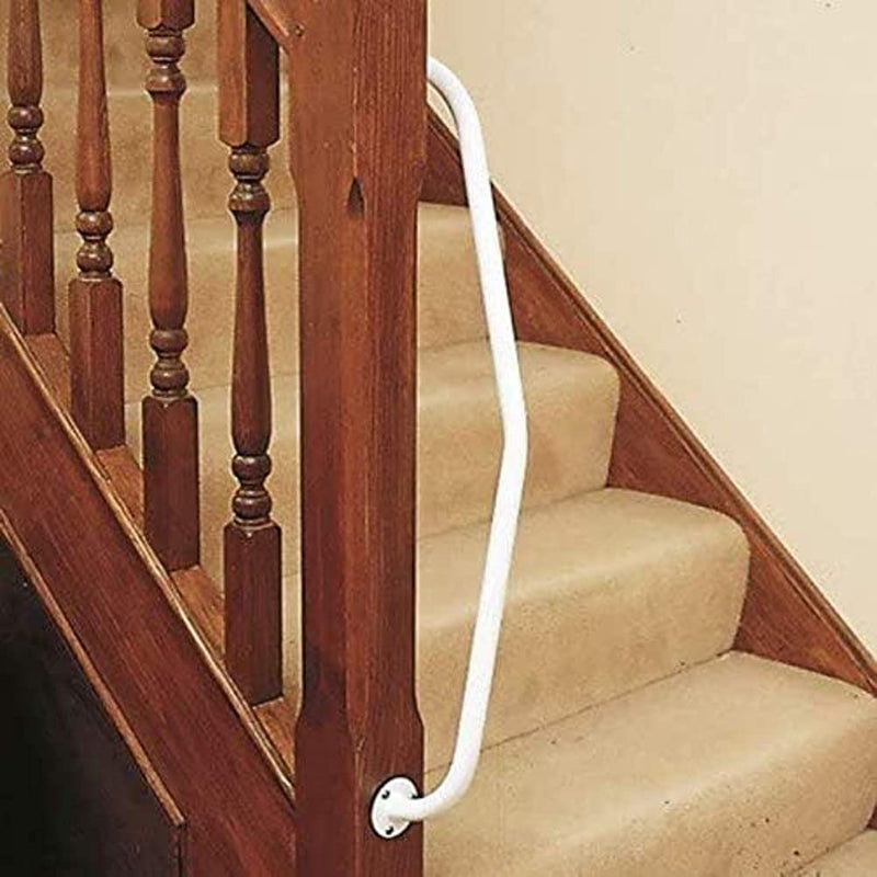 Homecraft Steel Newel Rail, Epoxy Coated Steel Grab Rail, Safety Support Rail, Turns 90°, Ideal for Stair Posts, Comfortable and Easy Grip, Right Hand Side (Eligible for VAT Relief in the UK) - NewNest Australia
