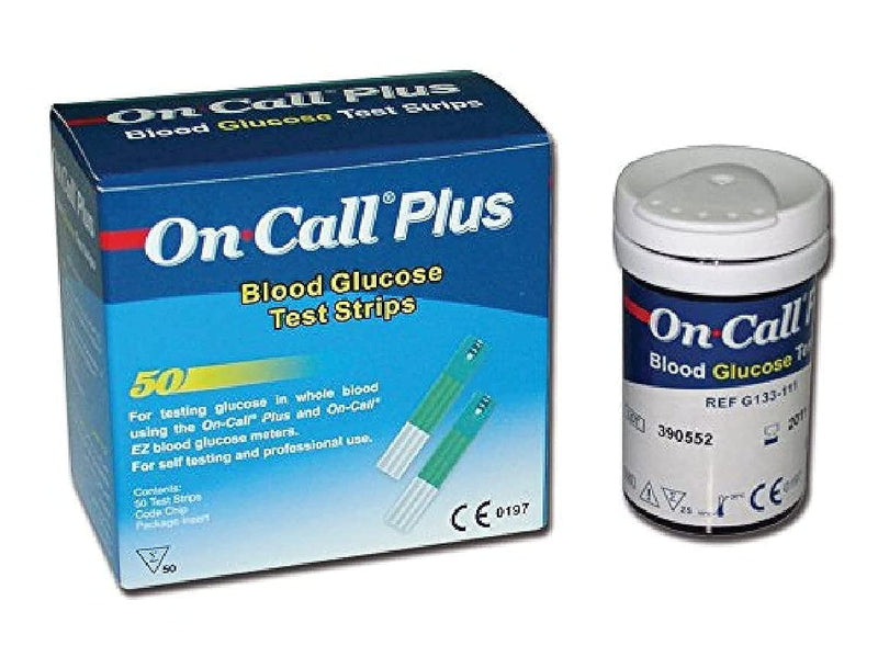 Gima Glucose Strips to Measure the Glucose Concentration in Whole Blood, which work with On Call Plus II e On Call Plus Blood Glucose Meters - box of 50 strips. 50 Count (Pack of 1) - NewNest Australia