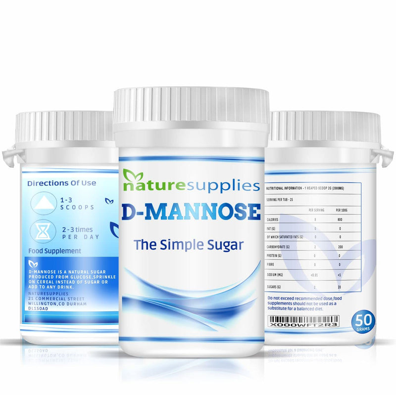 D-mannose Powder 50g - GMO FREE - Vegan Friendly - Highly Concentrated Mannose Pure Ingredients, No Chemicals In Our Supplements - Naturesupplies - NewNest Australia