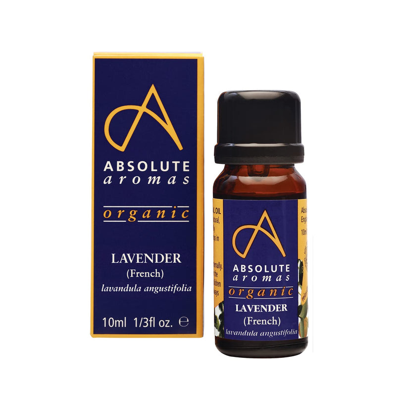 Absolute Aromas Organic Lavender Essential Oil 10ml - 100% Pure, Natural, Vegan, Undiluted and Cruelty-Free - for use in Diffusers, Oil Burners and Aromatherapy Blends 10 ml (Pack of 1) - NewNest Australia