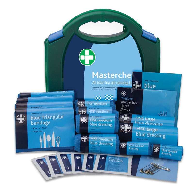 Reliance Medical - 10 Person HSE MasterChef All Blue First Aid Kit For Catering (for Ref 178), Containing Bandages, Plasters, Dressings And Wound Cleaning Wipes 1 Count (Pack of 1) - NewNest Australia