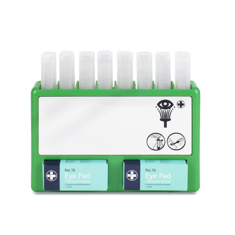 Reliance Medical REL908 Complete Eyecare Pod Station, Ideal for Minor Irritation, Sterile Saline Eye Wash Solution Kit | 20ml Pods. 24.5 cm H x 33 cm W x 2.5 cm D (Green) - NewNest Australia