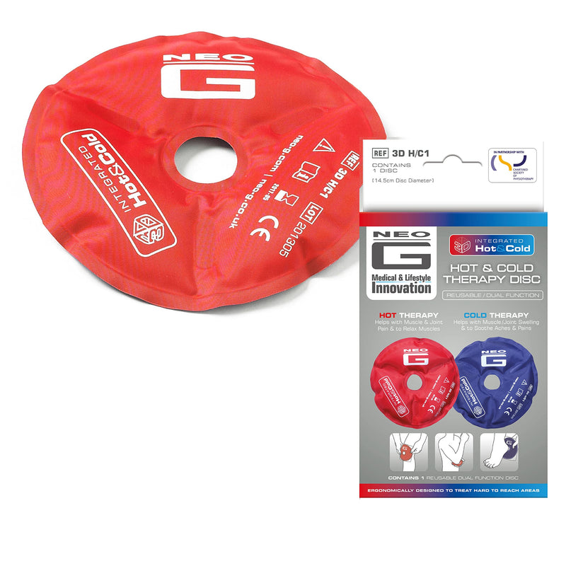 Neo G Hot and Cold Therapy Disc – Reusable Heat Pack Ice Pack for Injuries, Muscle Inflammation, Joint Pain, Swelling, Sprains – Flexible & Dual Function - Class 1 Medical Device - 1 Disc - Blue/Red - NewNest Australia