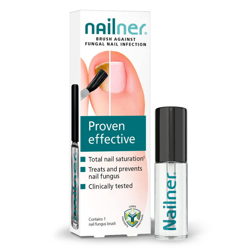 Nailner Fungal Nail Treatment Brush 5 ml - Treat & Prevent Fungal Nail Infection - Anti Fungal Nail Treatment for Toenails - Nail Fungus Treatment - Clinically Proven - 300 Applications - Clear - NewNest Australia