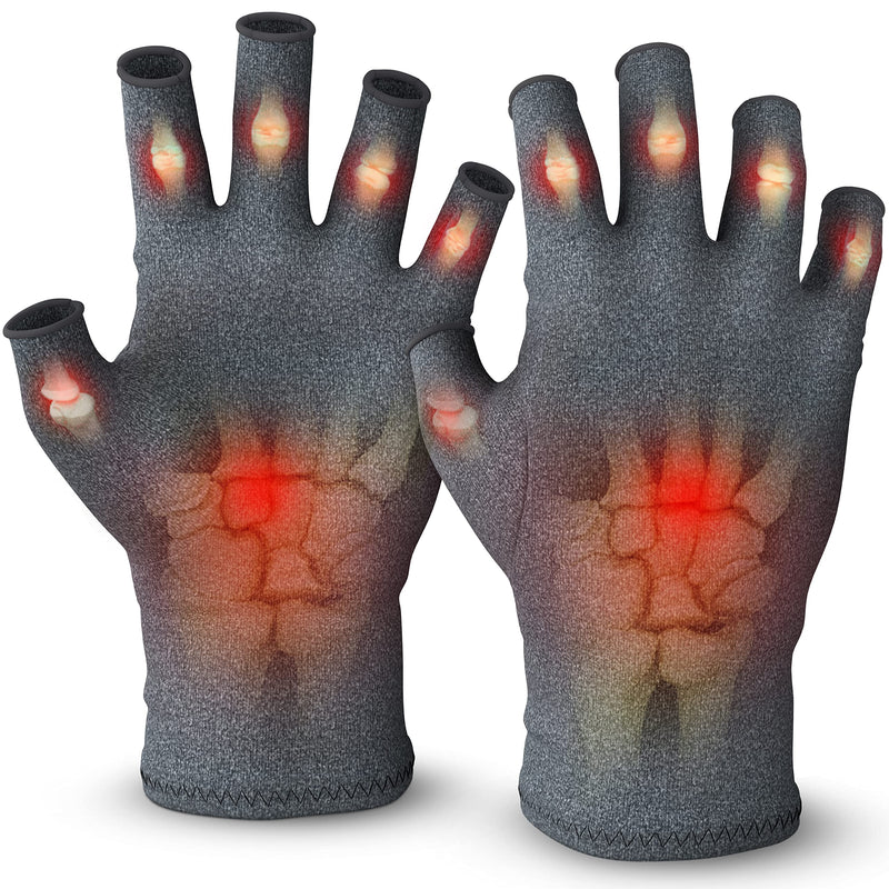 iMedic Arthritis Gloves for Women & Men - 1 Pair of Small Grey Compression Gloves for Arthritis Pain Relief - Fingerless Gloves for Women & Men - Arthritis Gloves for Men & Women - NewNest Australia