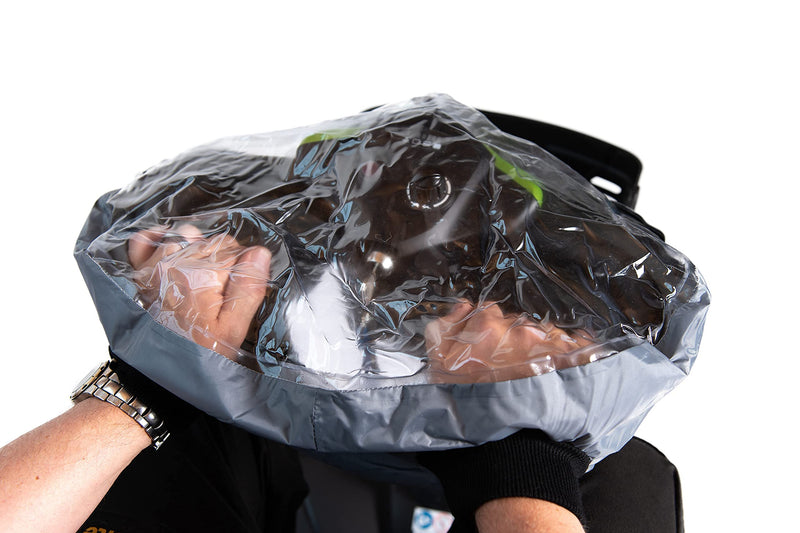 Kozee Komforts Mobility Scooter Tiller Cover - Waterproof, See-Through Panel, Hook and Loop Sealed Slots for Mirrors - Fits Delta Shaped Tillers with/without Mirrors - Small - Grey - NewNest Australia