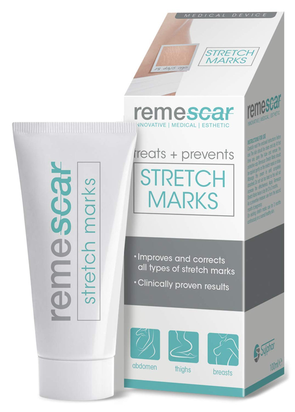 Remescar Stretch Marks Treatment 100ml - Cream for Stretch Mark Scars Removal - Treat, Prevent and Correct Stretch Marks - Clinically Proven Stretch Mark Prevention - Stretch Mark Cream Pregnancy - NewNest Australia